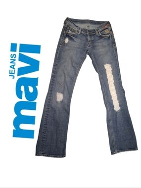 Mavi Gigi Early Y2K Low Rise Flair Embroidered Jeans EUC Size 28/34